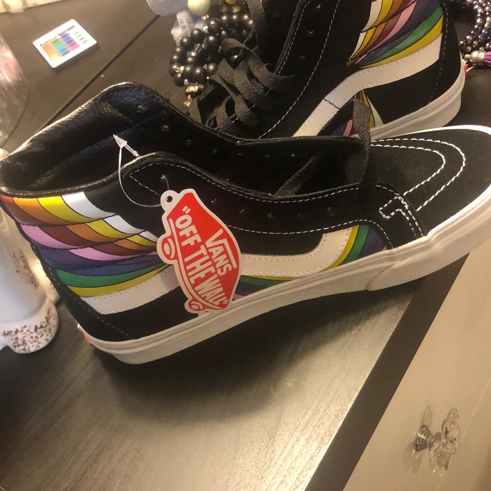 NWT Vans Rainbow/Black High Tops